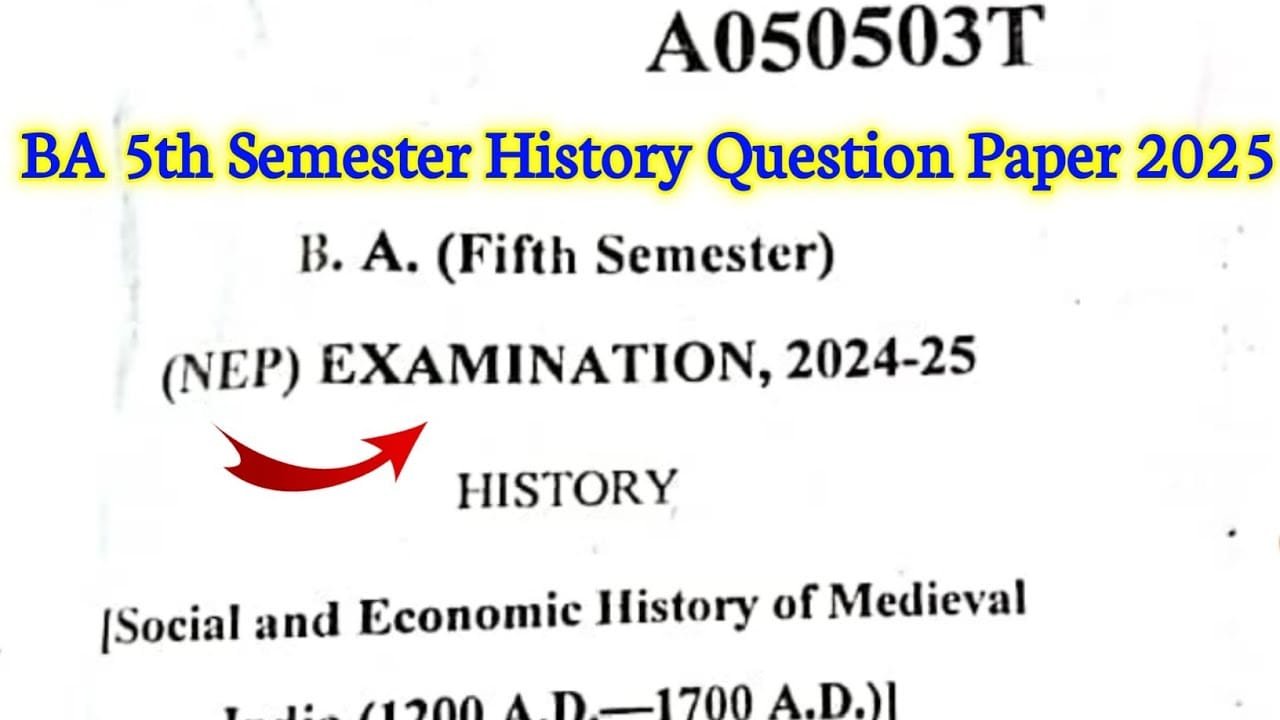 ba 5th semester history question paper 2025
